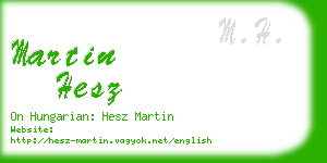 martin hesz business card